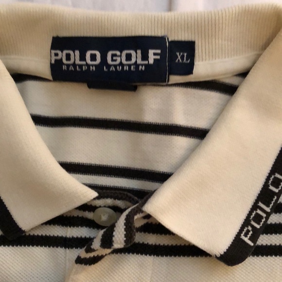 XL Men’s Black and White Striped Golf Ralph Lauren - Picture 3 of 4